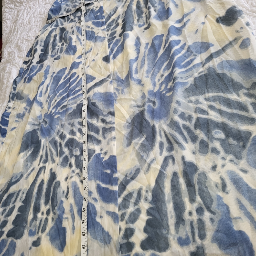 Style Rack Blue and White Tie-Dye V-Neck Coverup Beach Resort Spaghetti Strap - Picture 6 of 11